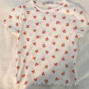 Floral white t-shirt